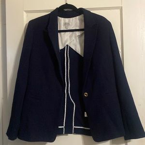 Navy blue Tahari work blazer size 14